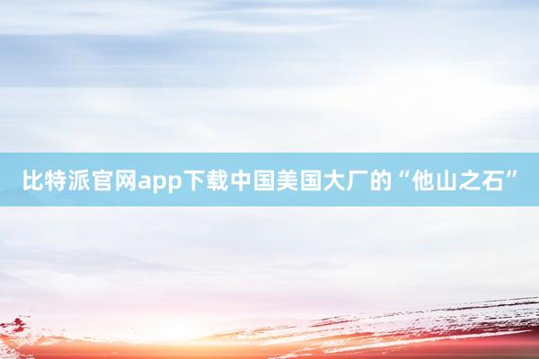 比特派官网app下载中国美国大厂的“他山之石”
