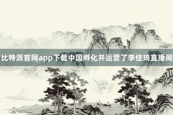 比特派官网app下载中国孵化并运营了李佳琦直播间