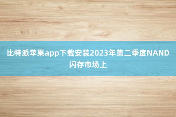 比特派苹果app下载安装2023年第二季度NAND闪存市场上