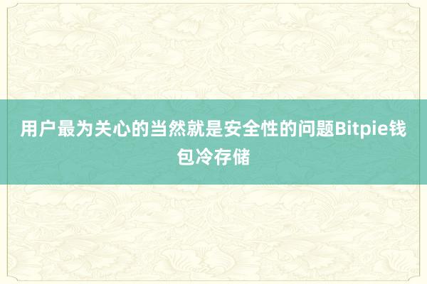 用户最为关心的当然就是安全性的问题Bitpie钱包冷存储